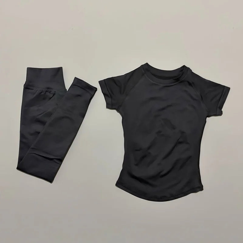 Navel Crop & Tights Set
