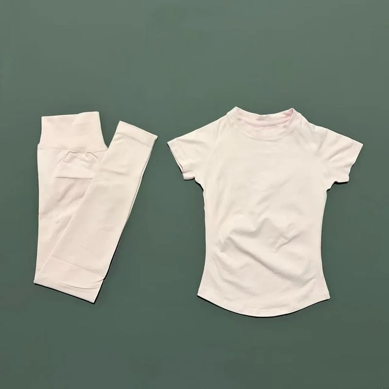 Navel Crop & Tights Set
