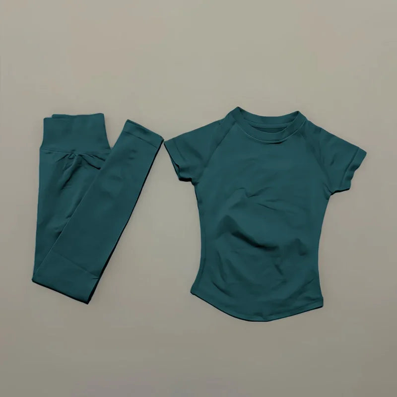 Navel Crop & Tights Set