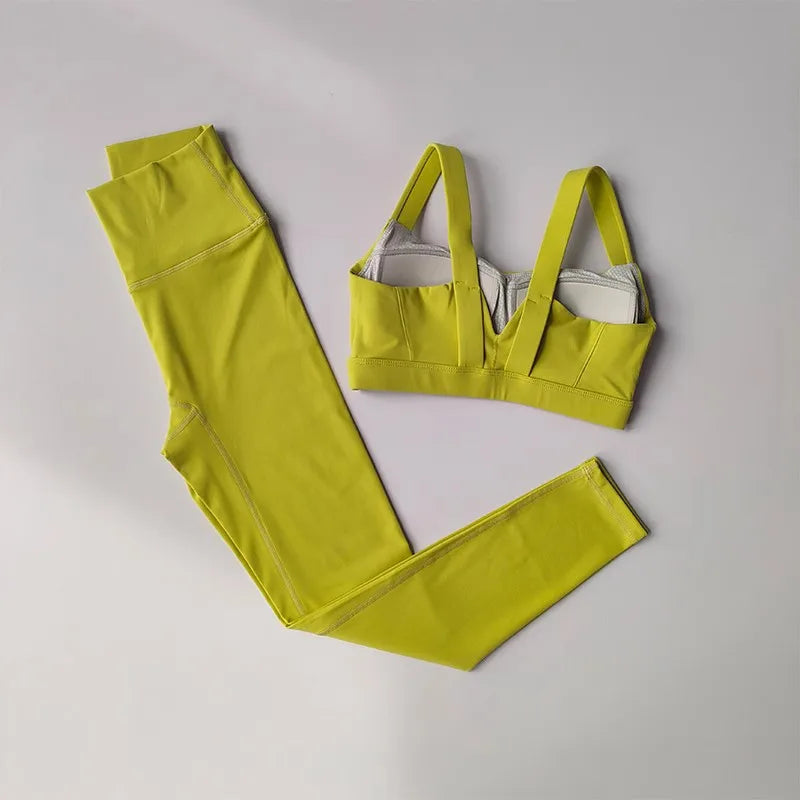 Push-Up Bra Yoga Suit Set