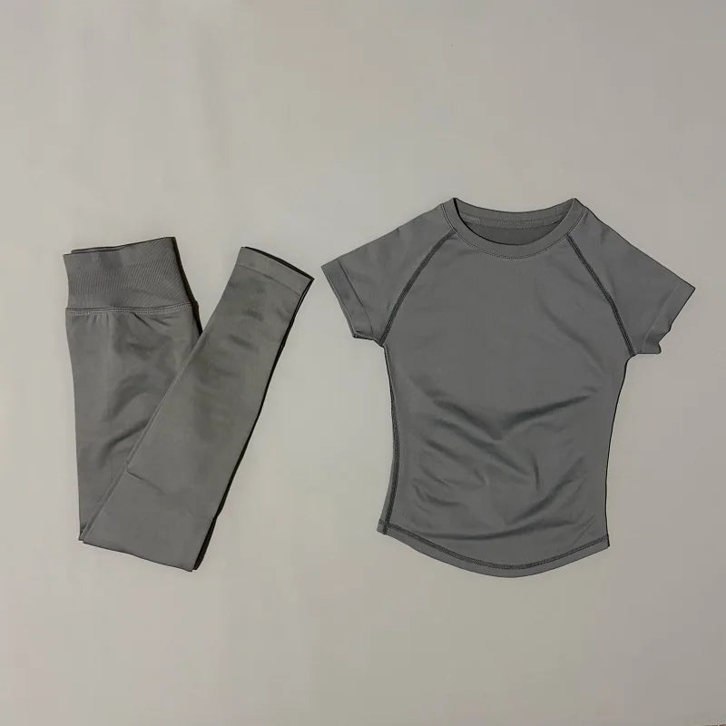 Navel Crop & Tights Set