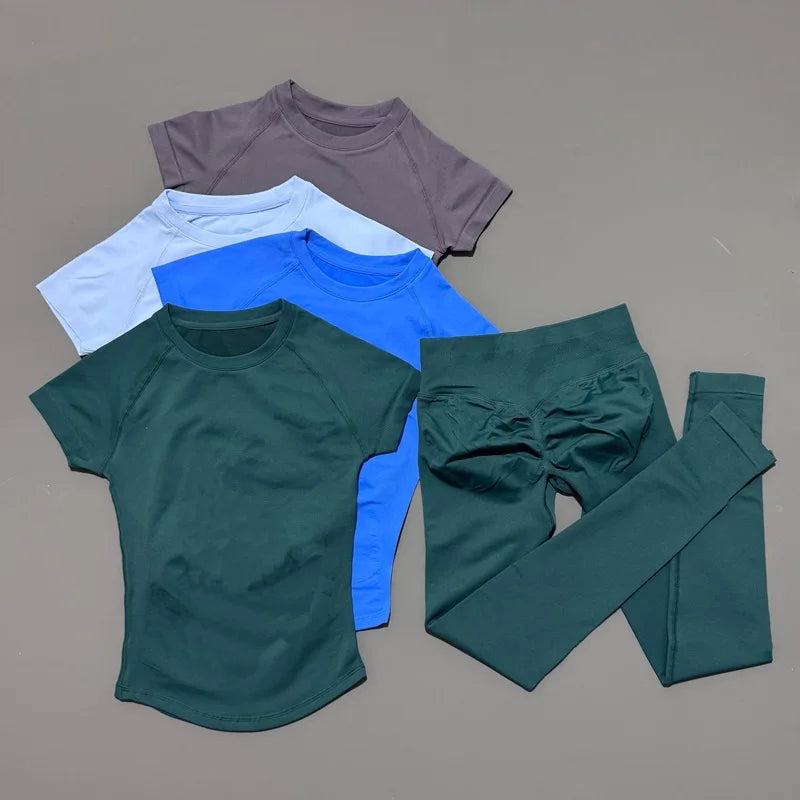 Navel Crop & Tights Set